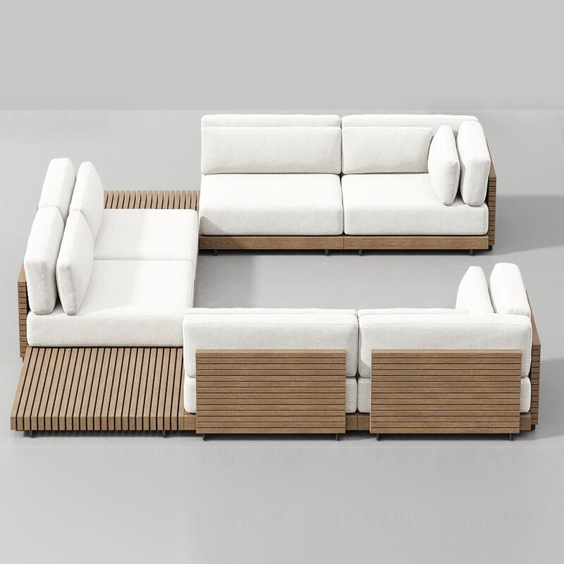 Outdoor Furniture Teak Wood - Villa Luxury Teak Outdoor Sofa Solid