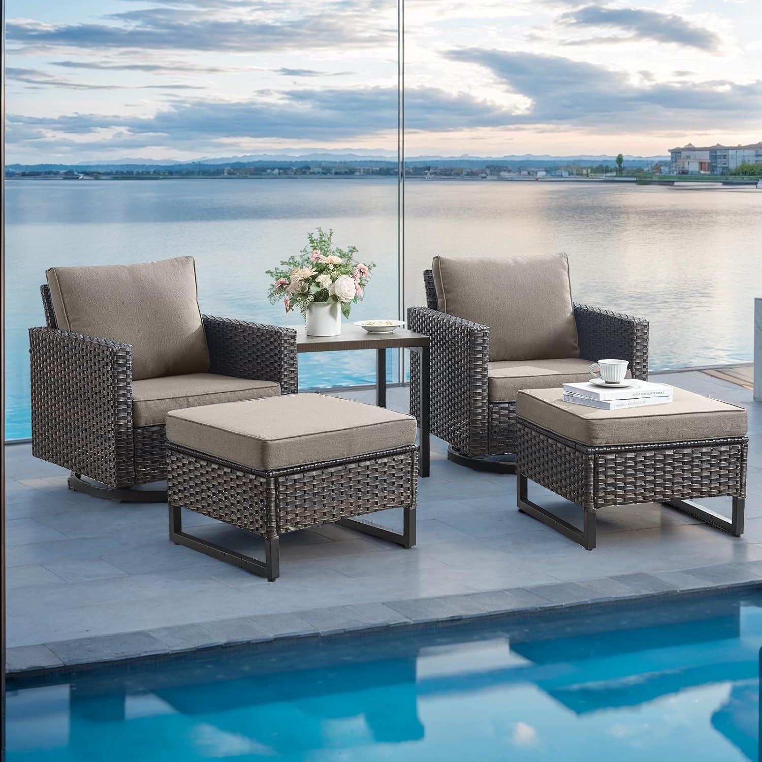 Outdoor Furniture Metal Chairs - Wicker Outdoor Patio Furniture Set -