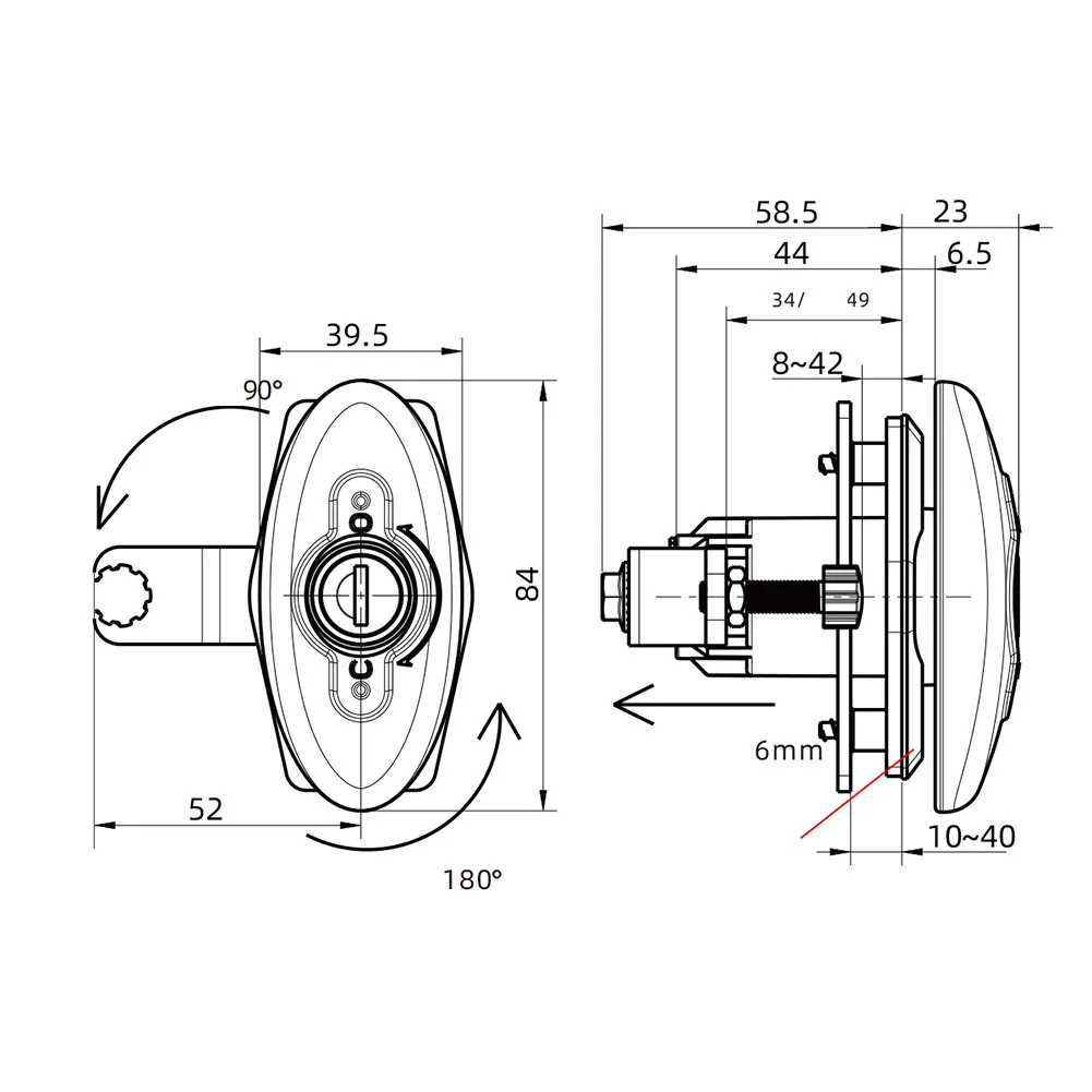 Outdoor Furniture Brand - Furniture Lock Cabinet Lock Outdoor 85×46.7×61mm
