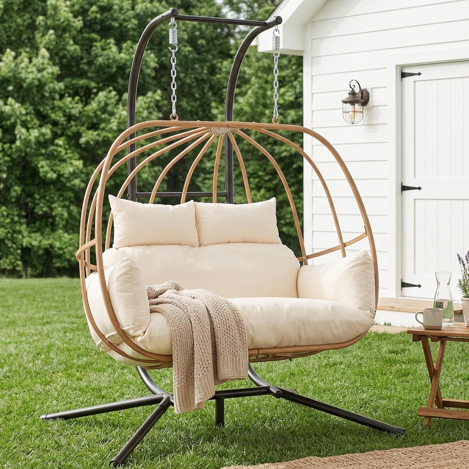 Outdoor Furniture Loveseat - 2 Person All Weather Egg Chair