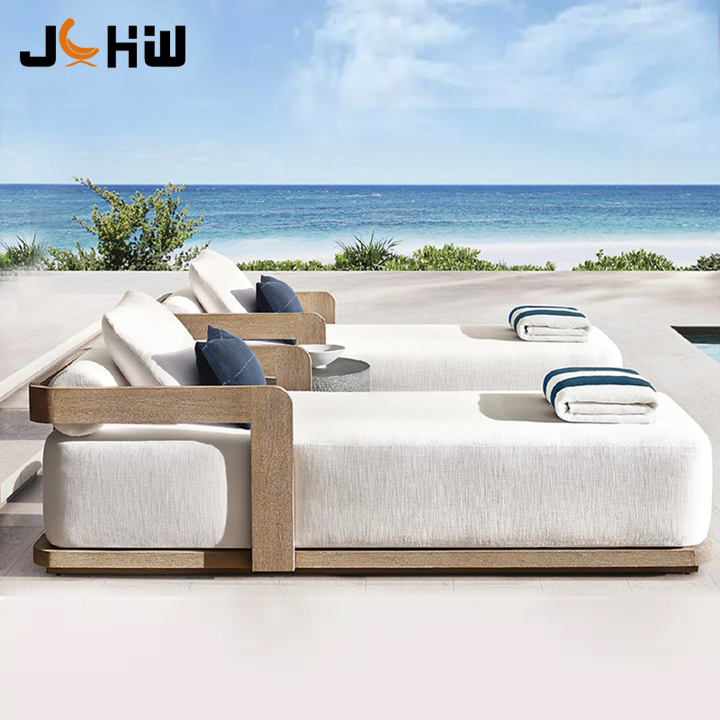 Outdoor Furniture Teak Wood - Teak Outdoor Sunbed Patio Garden Furniture