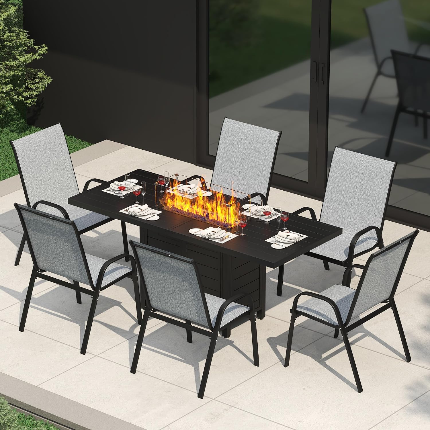 Outdoor Furniture Dining Set - 7 Pieces Patio Furniture Set w/