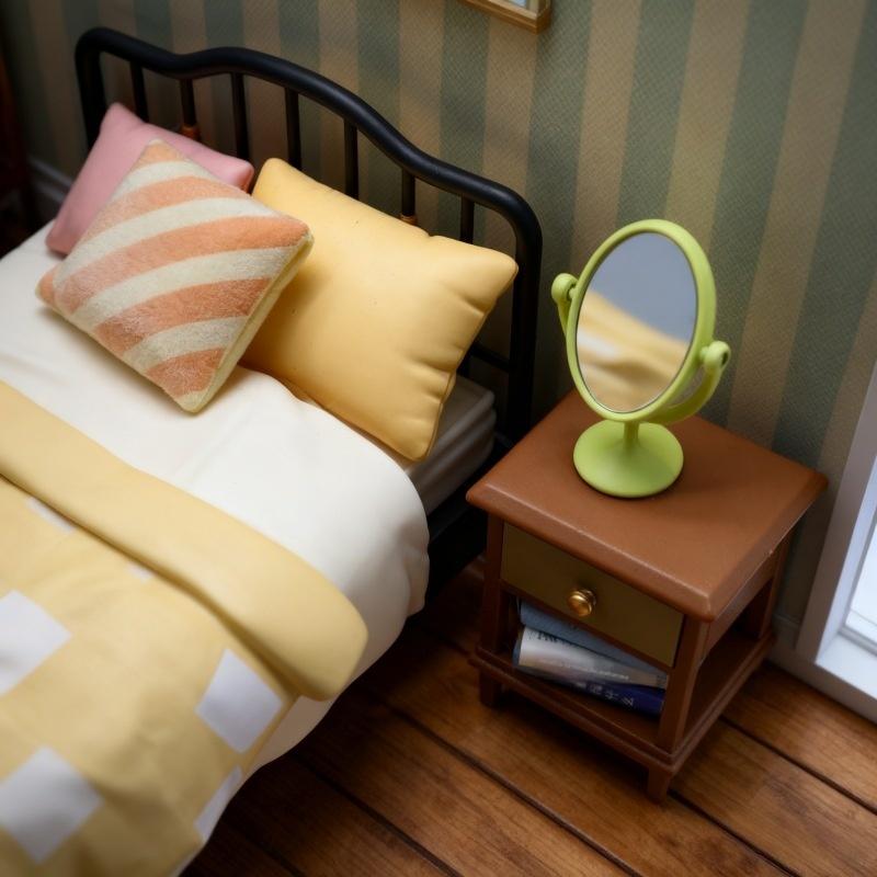 Outdoor Furniture Vintage - 1Pcs Miniature Retro Mirror Dressing Table