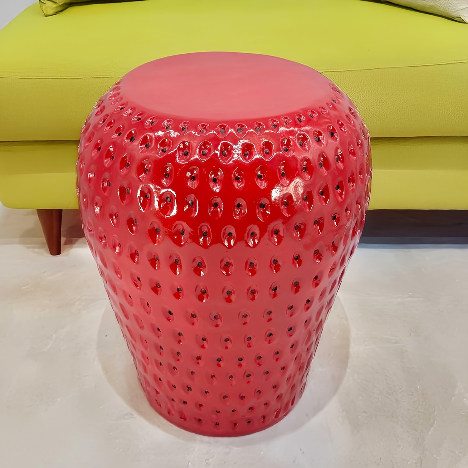 Outdoor Furniture Decor - Strawberry Fruit Stool 13.4