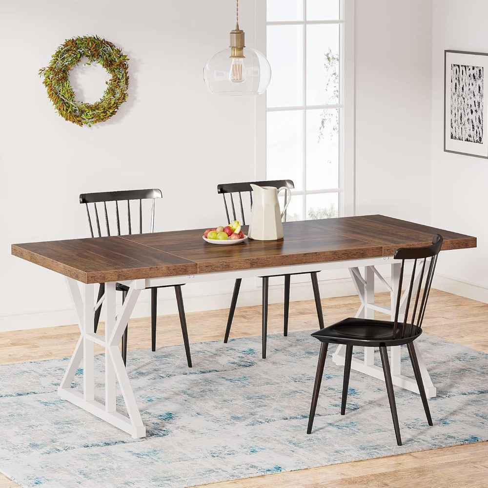 Outdoor Furniture Kitchener - Farmhouse Dining Table for 6 People,