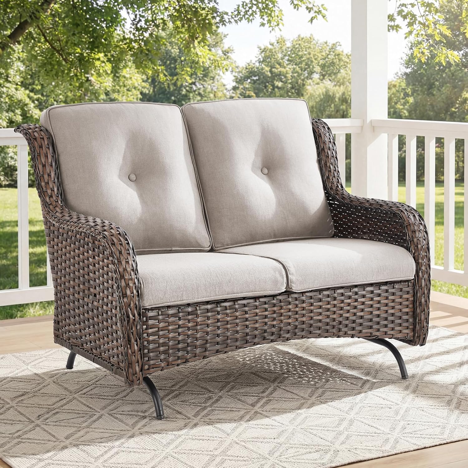Outdoor Furniture Loveseat - Patio Loveseat Sofa, Outdoor Wicker Loveseat