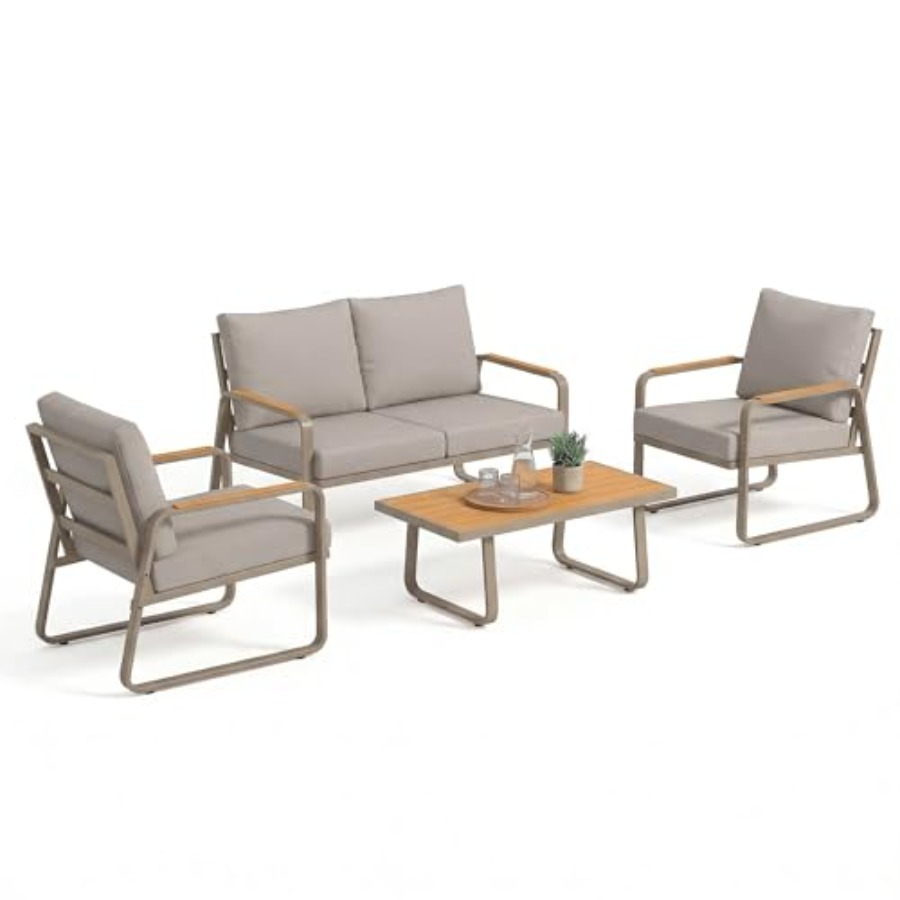 Outdoor Furniture Loveseat - 4 Piece Patio Furniture Set for
