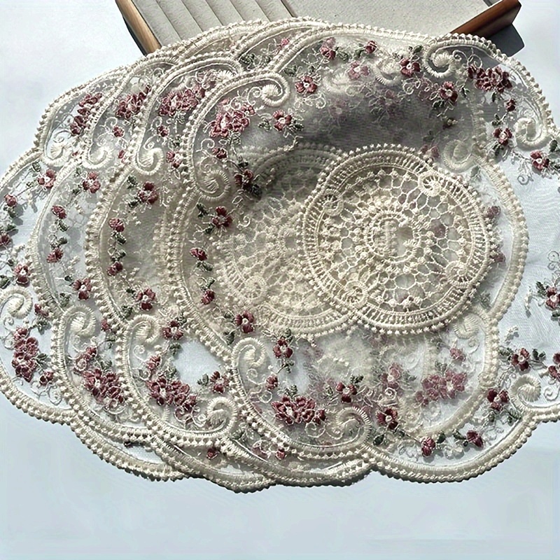 Outdoor Furniture Vintage - 2pcs European Vintage Lace Embroidered Table