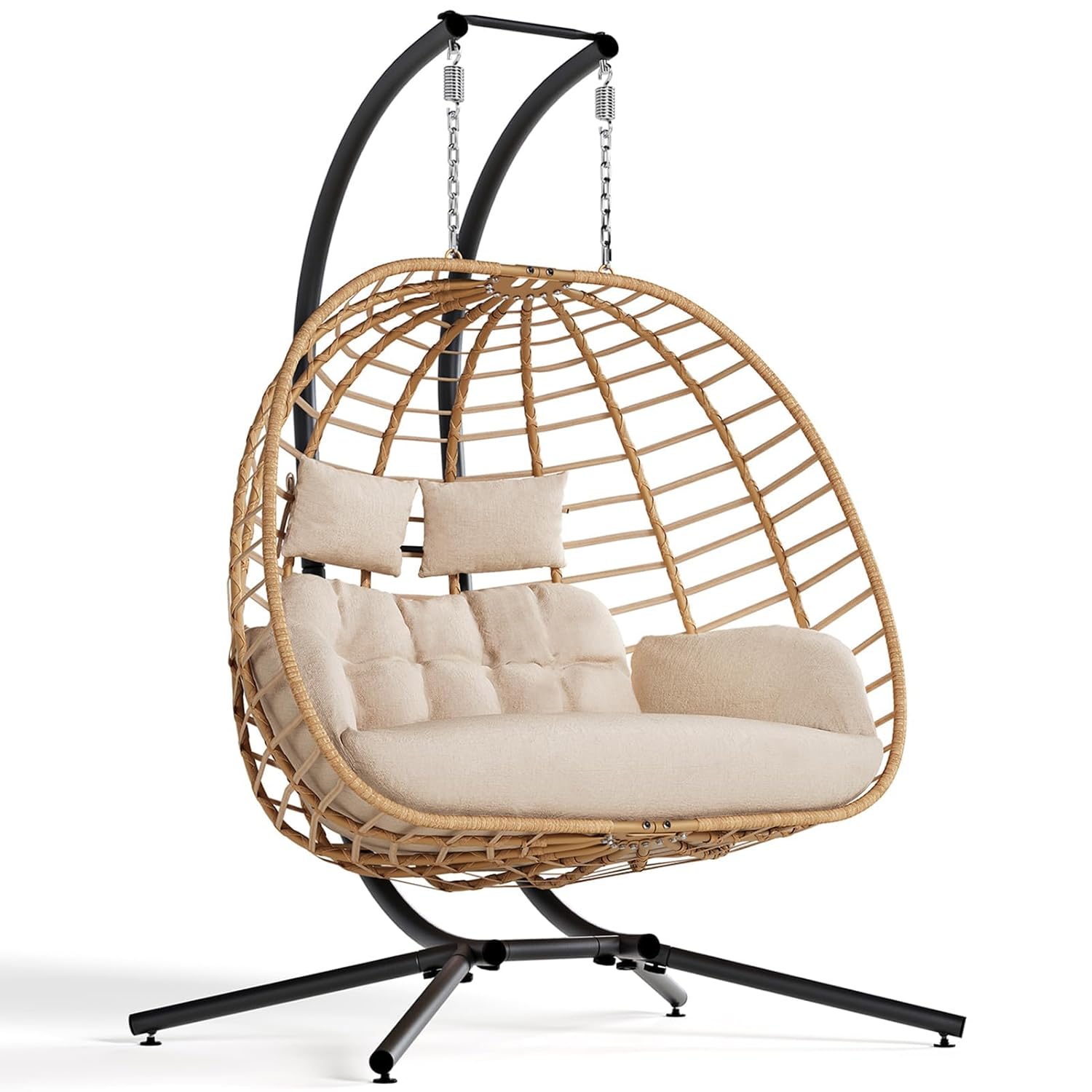 Double Hanging Egg Chair with  - Outdoor Furniture Loveseat 리뷰 및 가격