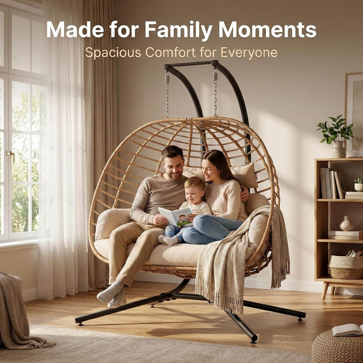 Double Hanging Egg Chair with  - Outdoor Furniture Loveseat 리뷰 및 가격