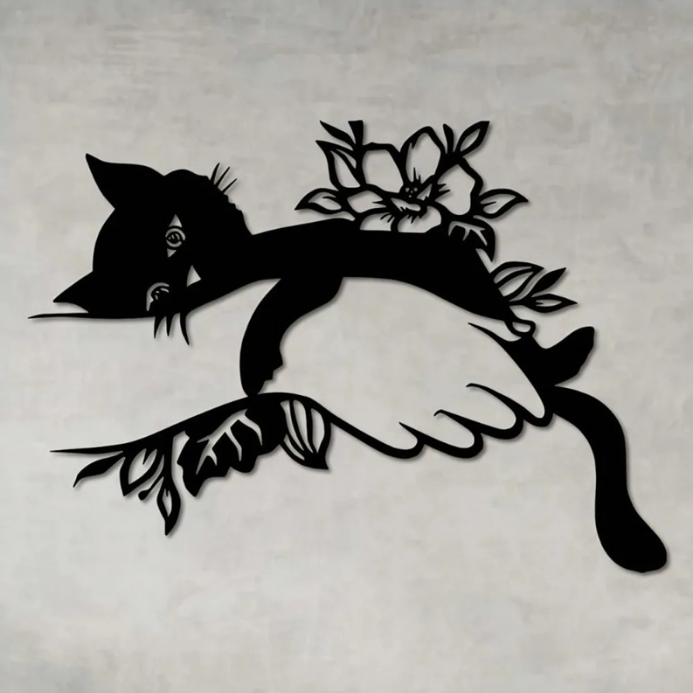 Art Deco Cat Wall Decor, Metal - Outdoor Furniture Decor 리뷰 및 가격