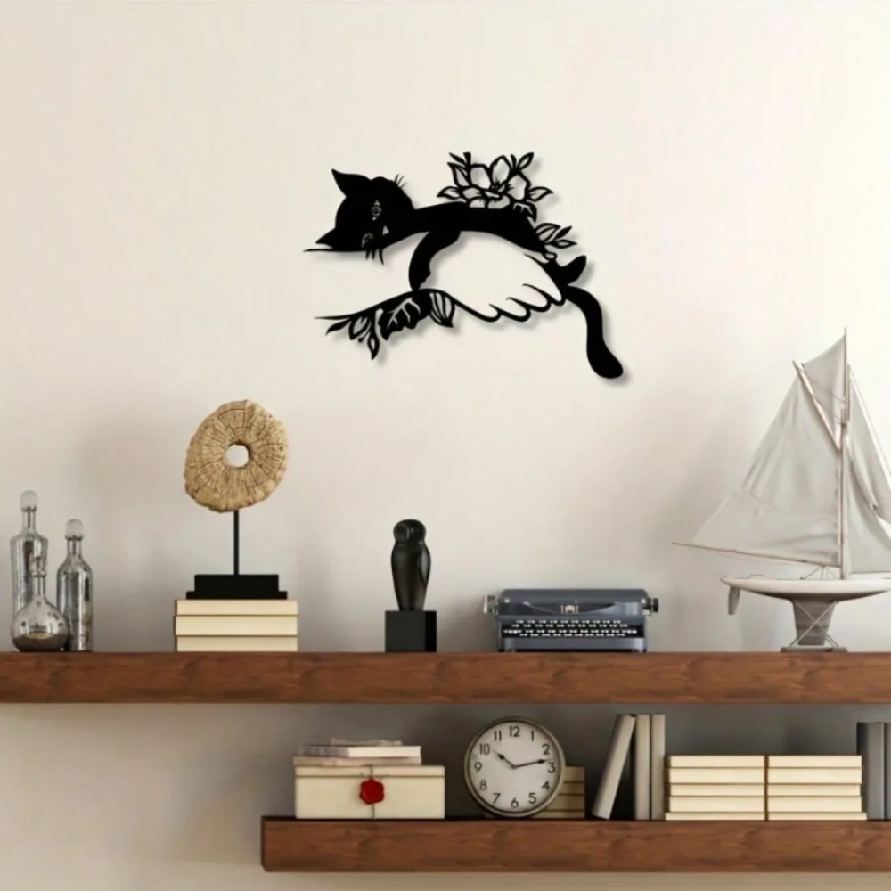 Art Deco Cat Wall Decor, Metal - Outdoor Furniture Decor 리뷰 및 가격