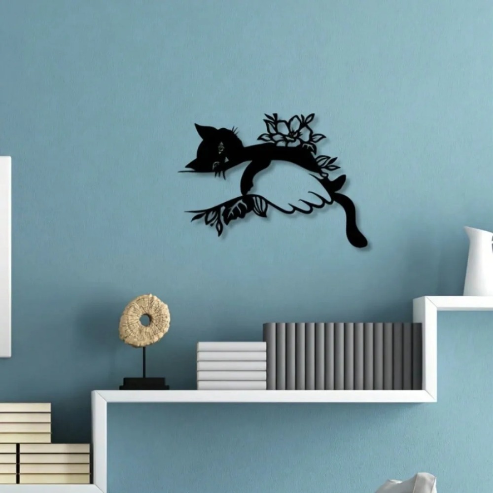 Art Deco Cat Wall Decor, Metal - Outdoor Furniture Decor 리뷰 및 가격