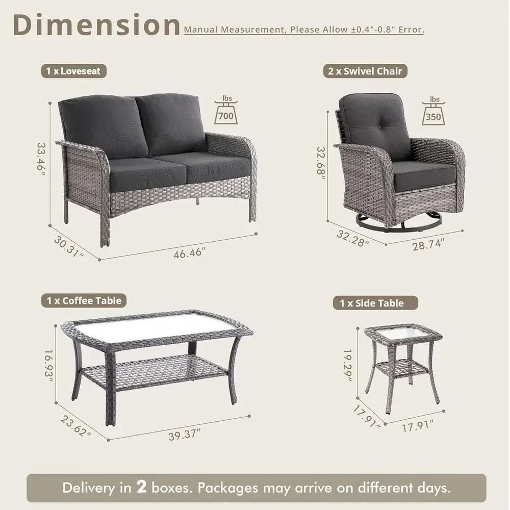 5-Piece Outdoor Patio Furnitur - Outdoor Furniture Loveseat 리뷰 및 가격
