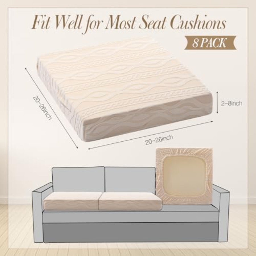 8Pcs Stretch Patio Cushion Cov - Outdoor Furniture With Covers 리뷰 및 가격