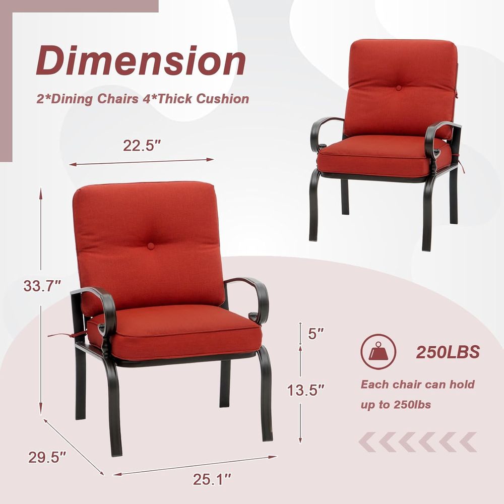 Red Outdoor Patio Bistro Chair - Outdoor Furniture Dining Set 리뷰 및 가격