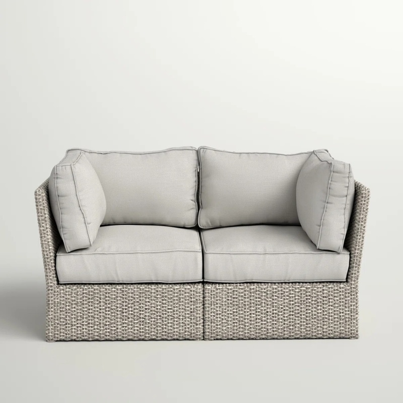 Outdoor Wicker Loveseat with C - Outdoor Furniture Loveseat 리뷰 및 가격