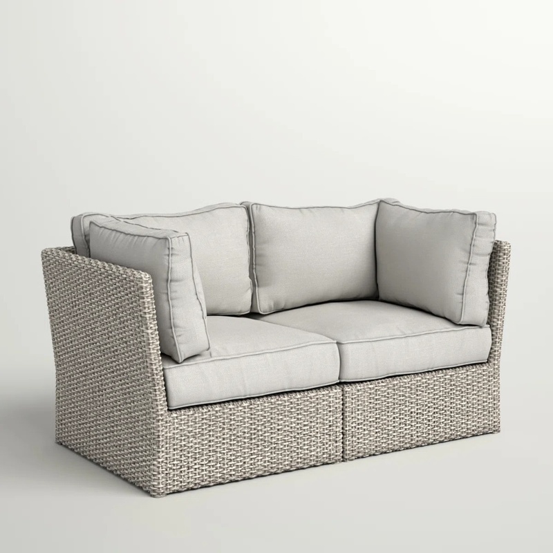 Outdoor Wicker Loveseat with C - Outdoor Furniture Loveseat 리뷰 및 가격