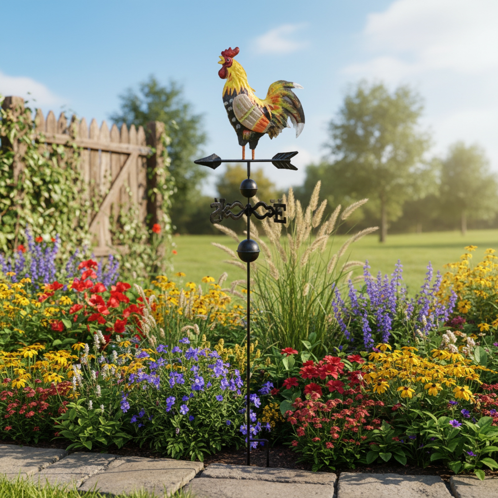 Rustic Iron Rooster Weather Va - Outdoor Furniture Decor 리뷰 및 가격