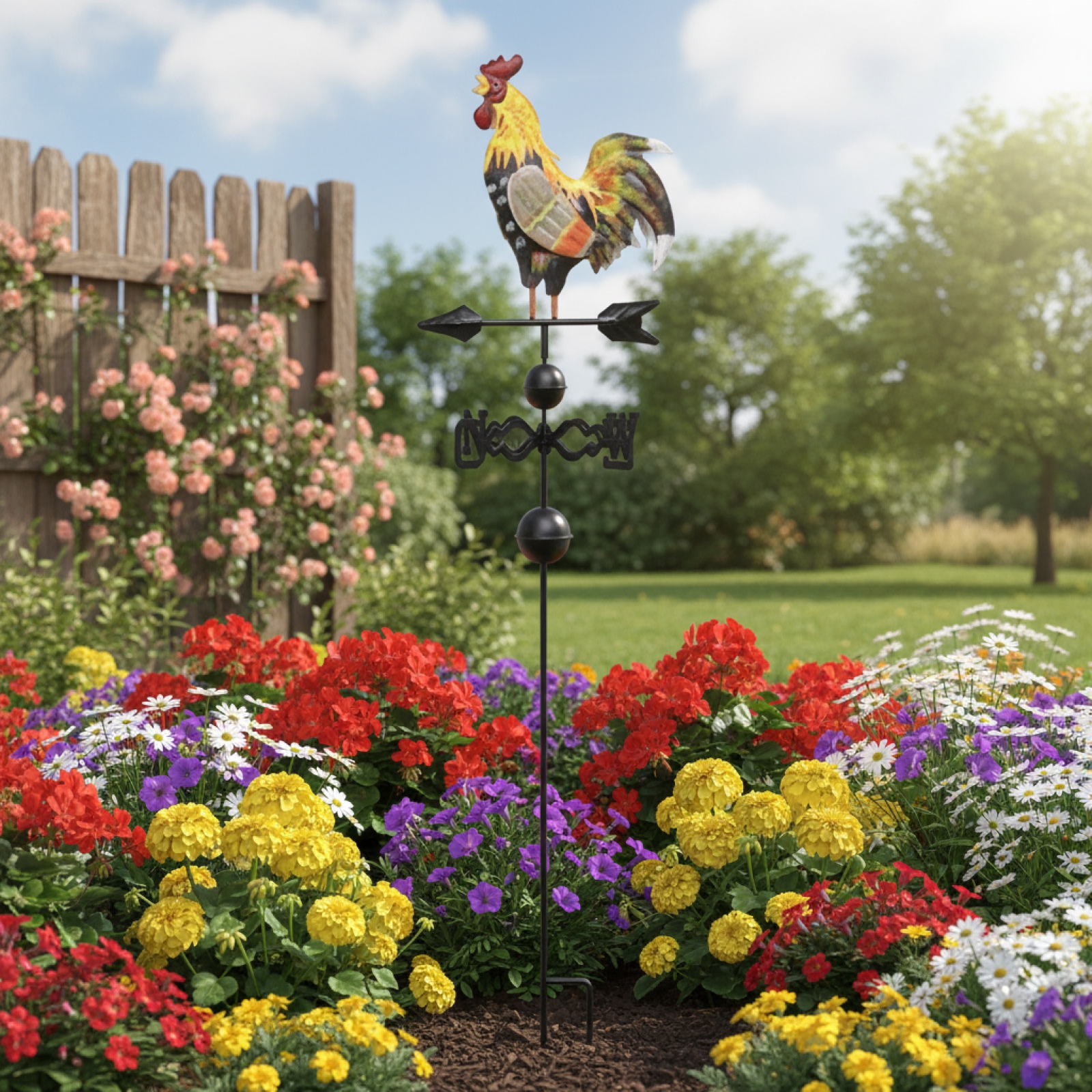 Rustic Iron Rooster Weather Va - Outdoor Furniture Decor 리뷰 및 가격