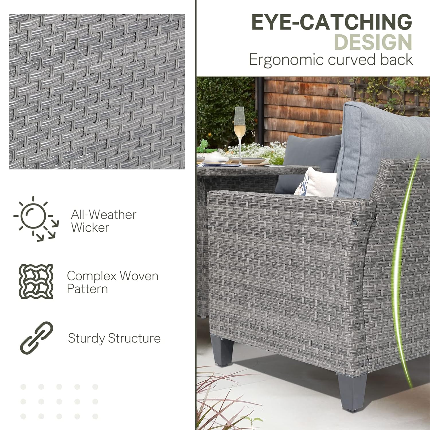6pcs Grey PE Rattan Outdoor Se - Outdoor Furniture Dining Set 리뷰 및 가격