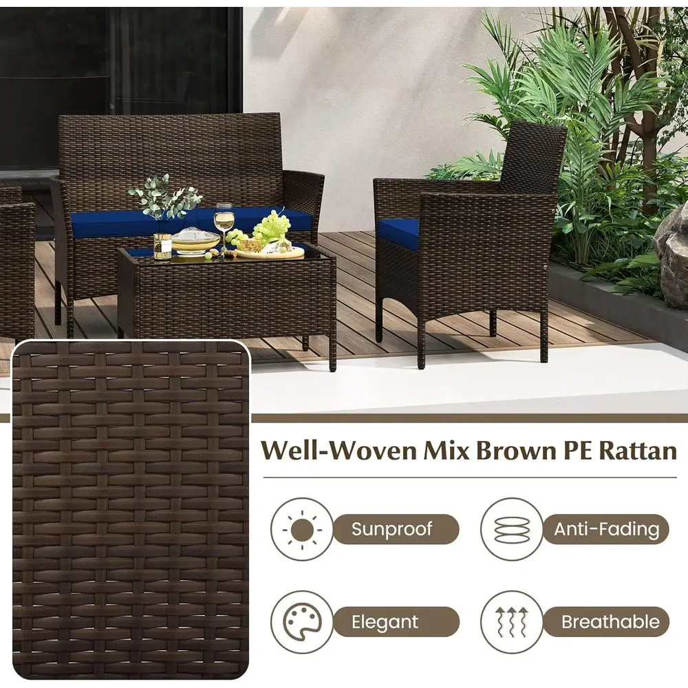 8-Piece Outdoor Rattan Patio F - Outdoor Furniture Loveseat 리뷰 및 가격