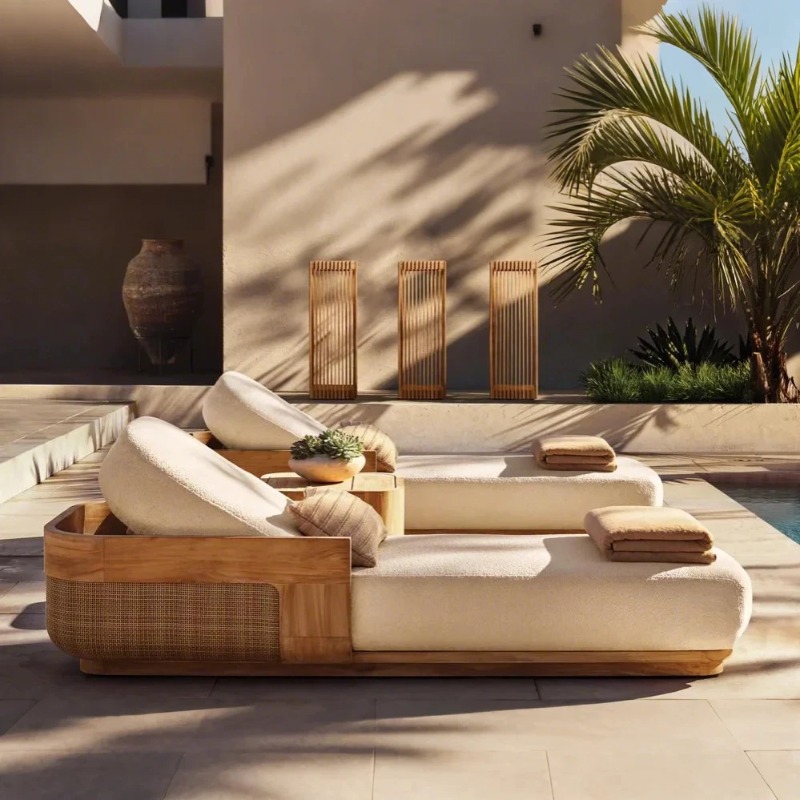 Sun Beach Lounge Chair & Daybe - Outdoor Furniture Teak Wood 리뷰 및 가격