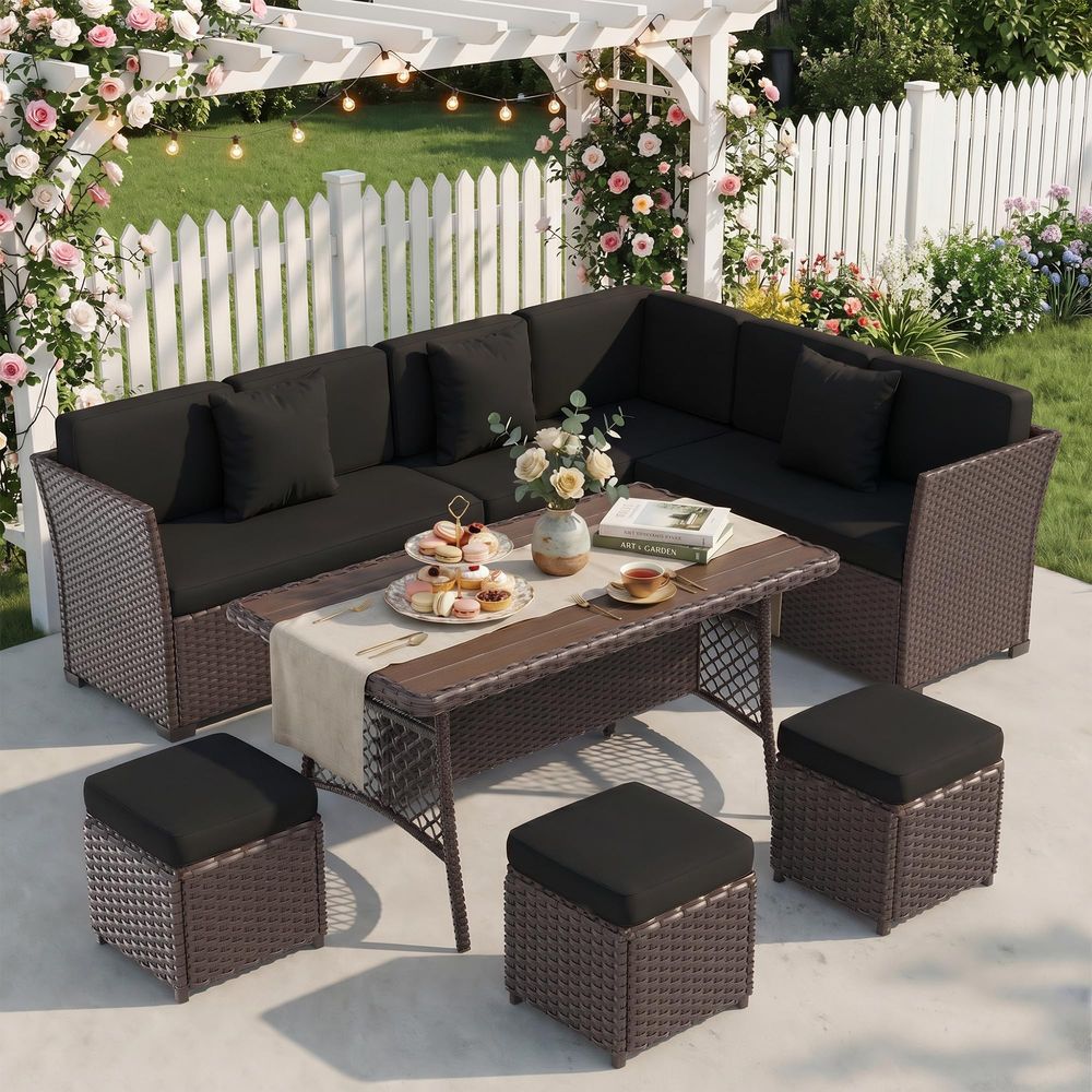 Furniture Set, 7 Pieces Outdoo - Outdoor Furniture Dining Set 리뷰 및 가격