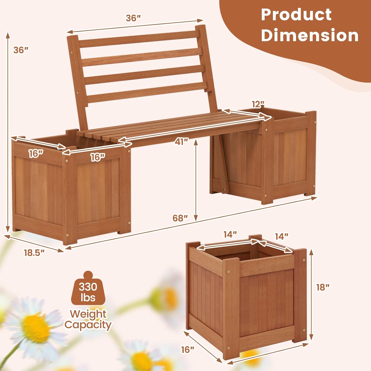 2-in-1 Wood Outdoor Bench with - Outdoor Furniture Oil 리뷰 및 가격