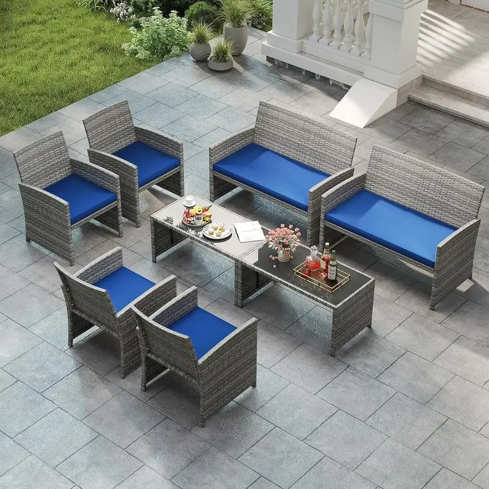 8-Piece Outdoor Wicker Furnitu - Outdoor Furniture Loveseat 리뷰 및 가격