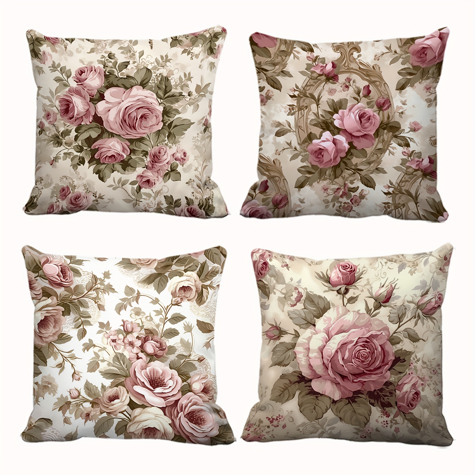 4pcs Traditional Floral Pillow - Outdoor Furniture Green 리뷰 및 가격