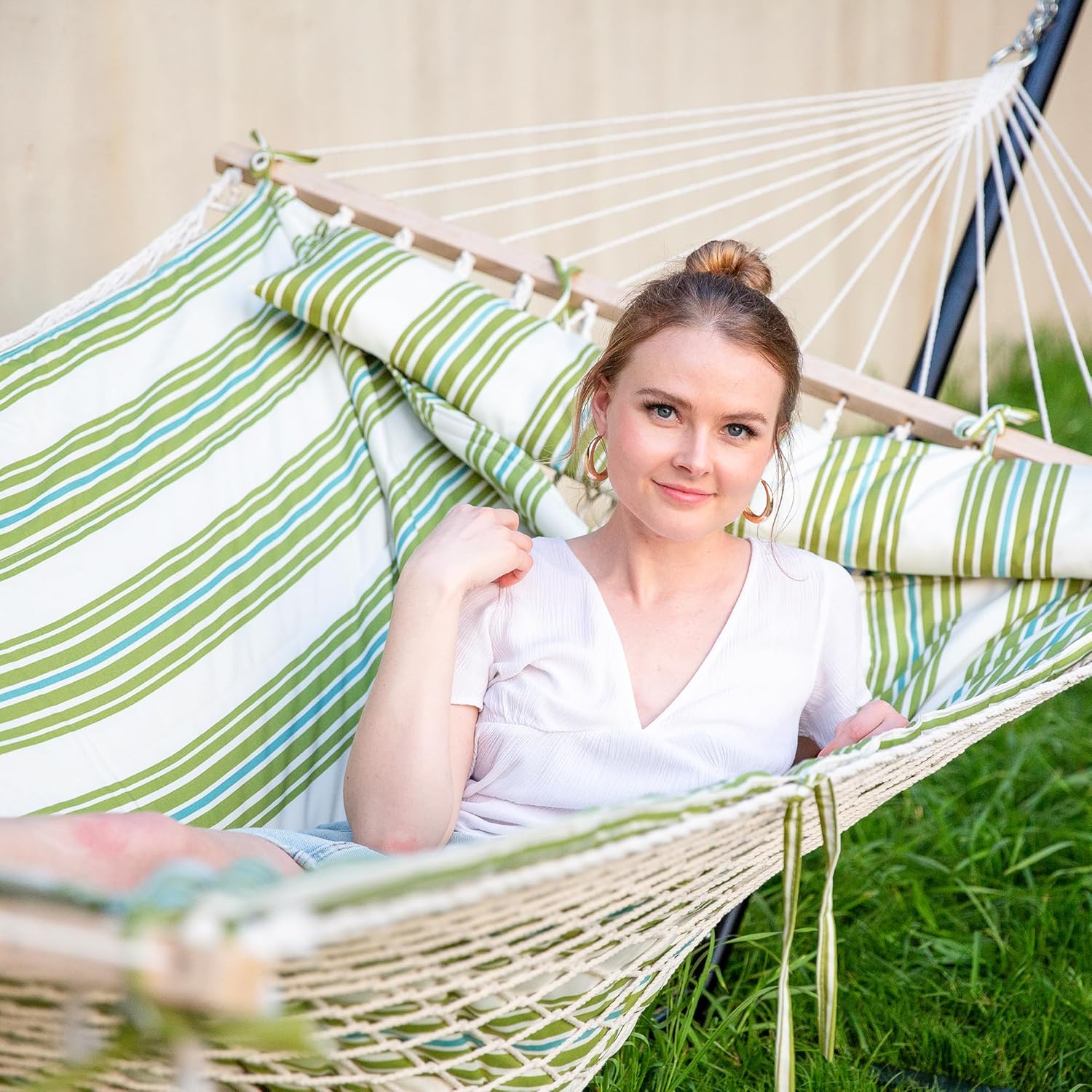 Portable 2 Person Hammock with - Outdoor Furniture Green 리뷰 및 가격