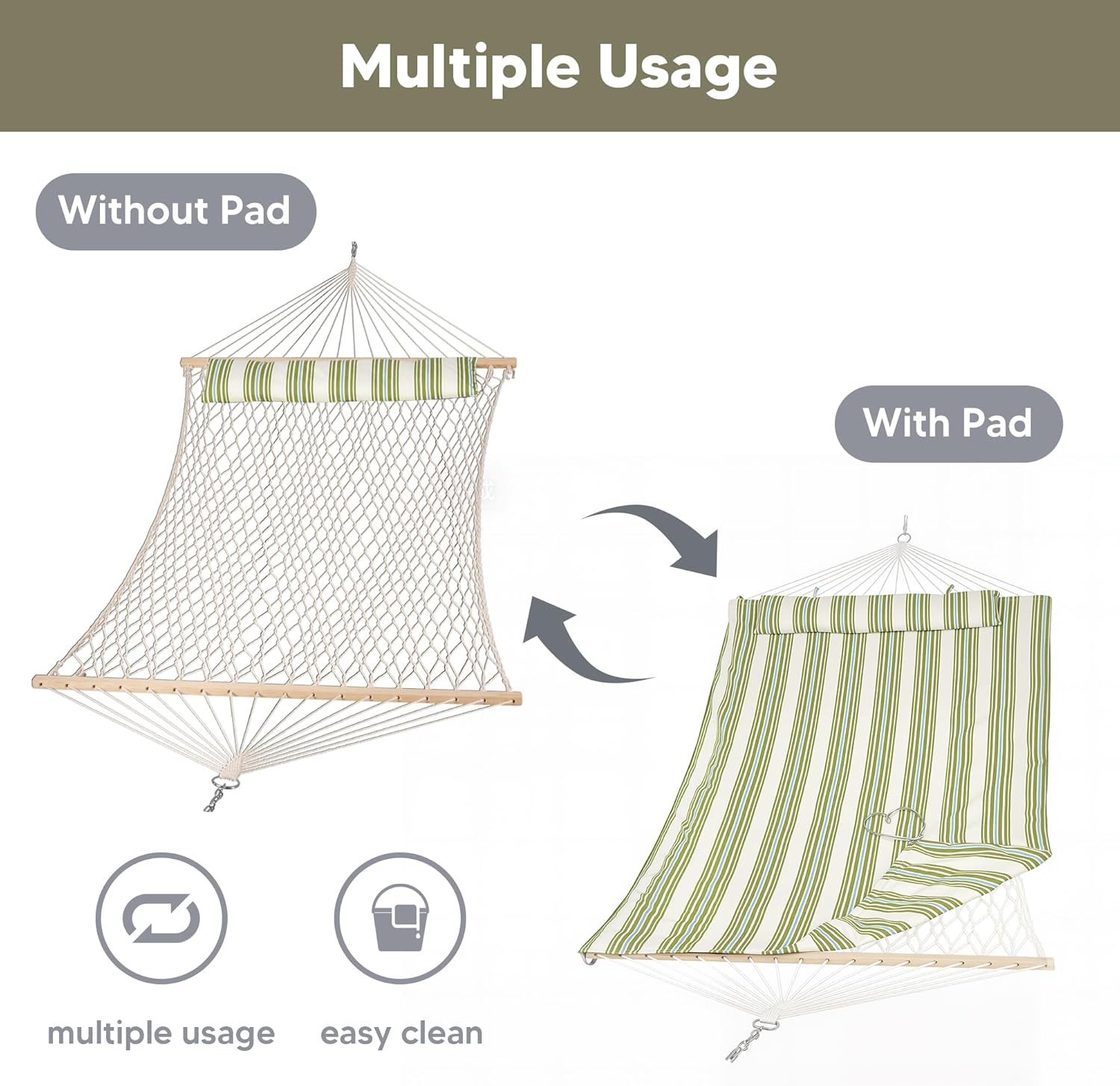 Portable 2 Person Hammock with - Outdoor Furniture Green 리뷰 및 가격
