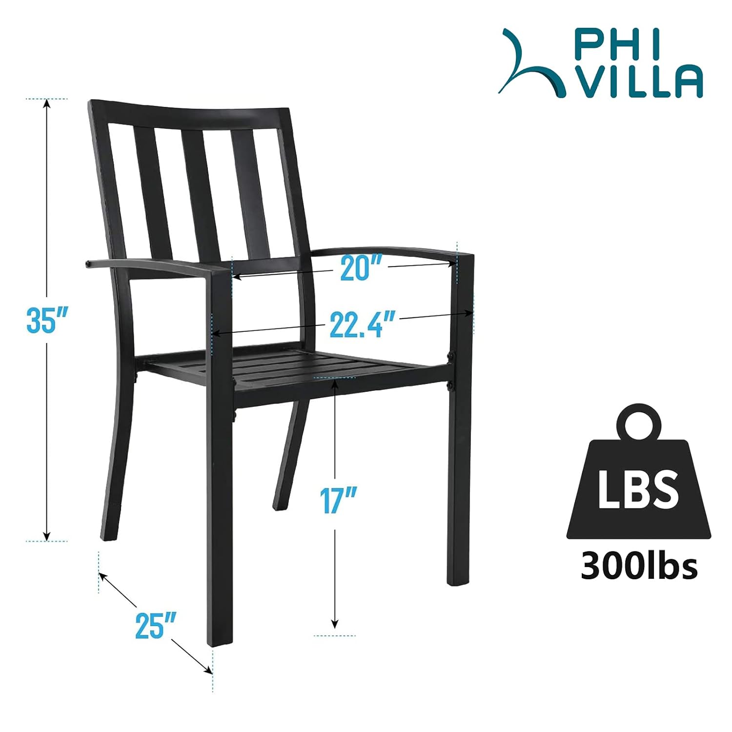 2-Pack Stackable Wrought-Iron  - Outdoor Furniture Metal Chairs 리뷰 및 가격