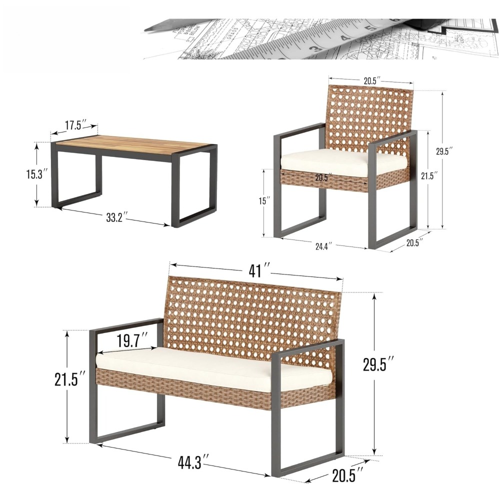 Patio Wicker Furniture Set for - Outdoor Furniture Loveseat 리뷰 및 가격