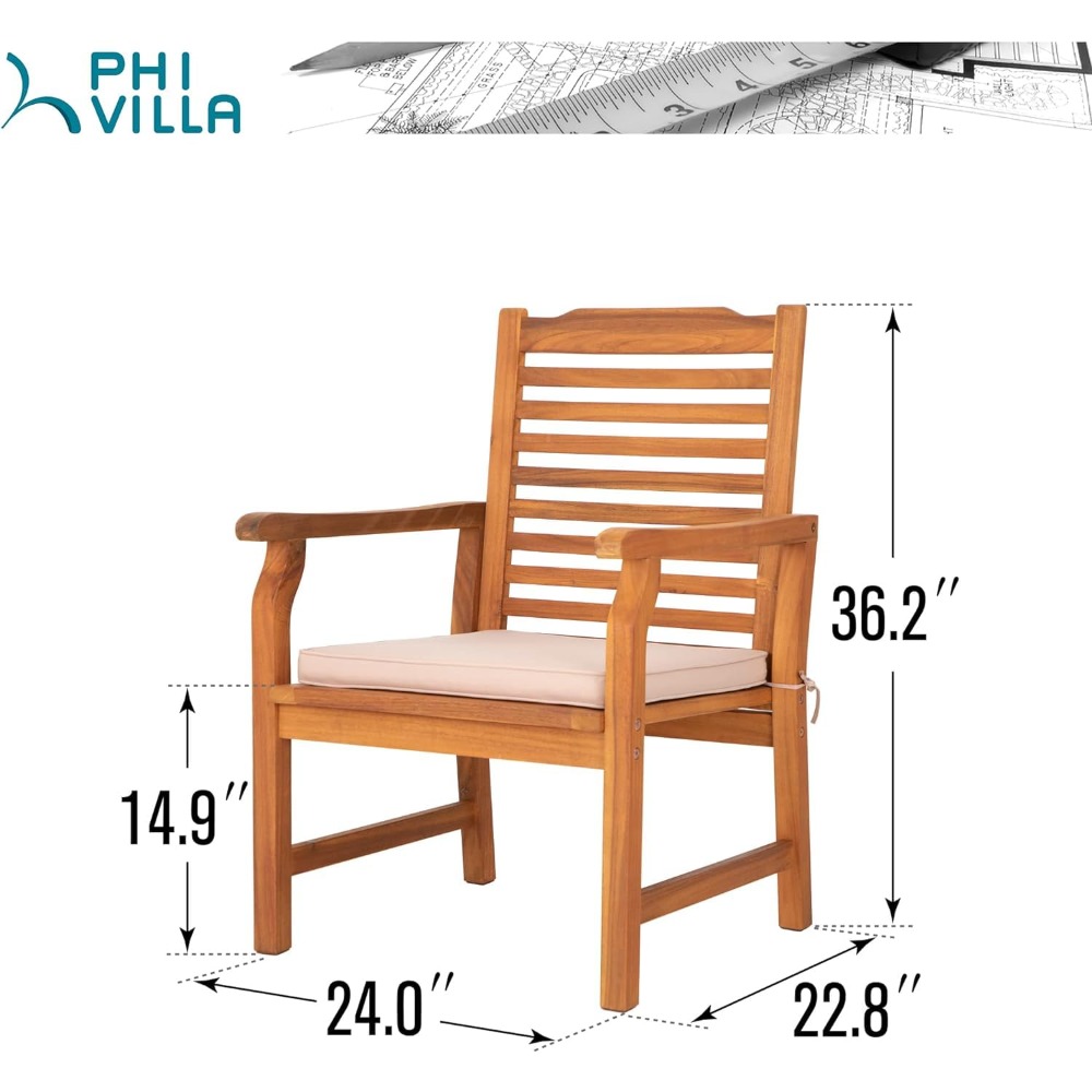 Set of 2 Acacia Wood Dining Ch - Outdoor Furniture Oil 리뷰 및 가격