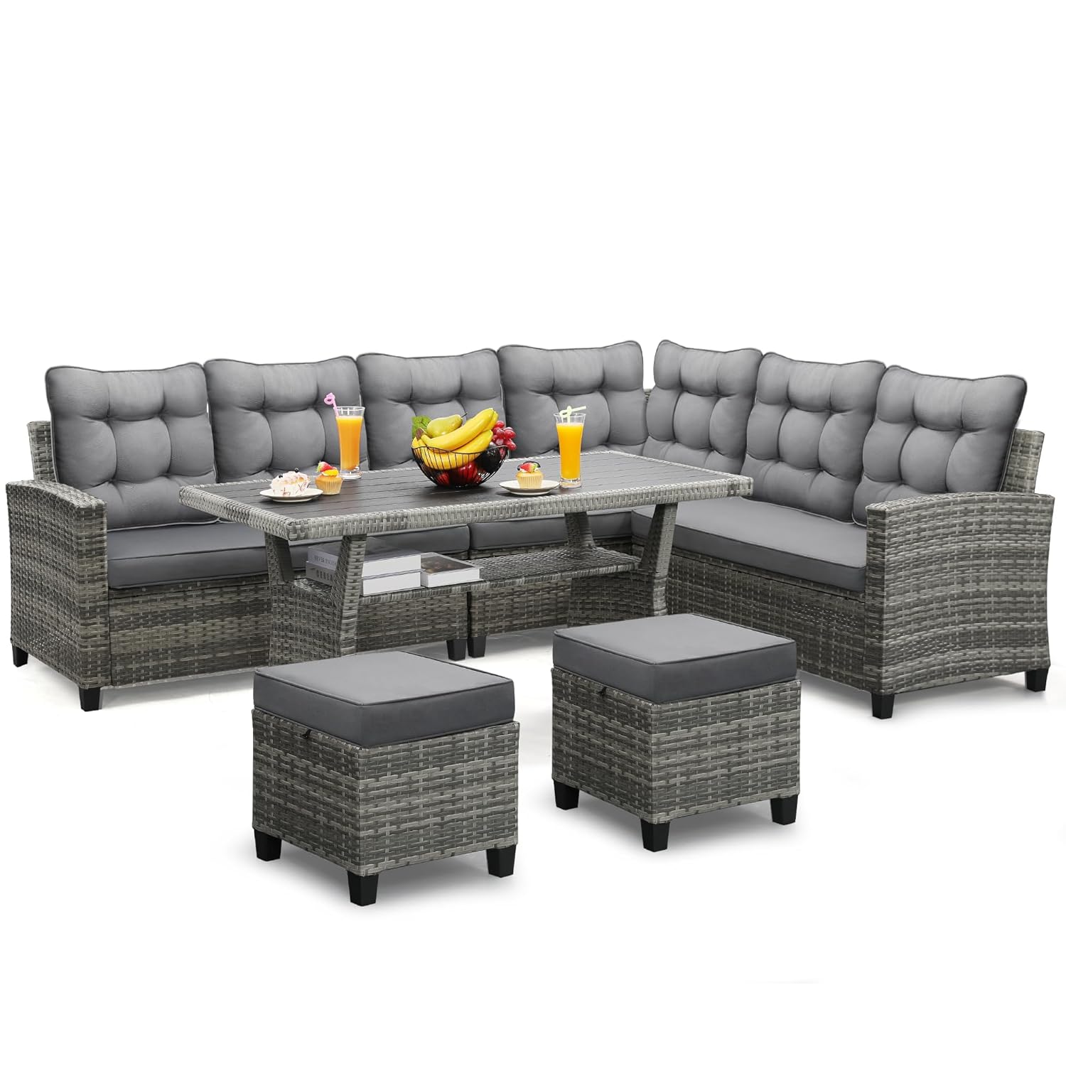 6-Piece Patio Sectional Sofa D - Outdoor Furniture Dining Set 리뷰 및 가격