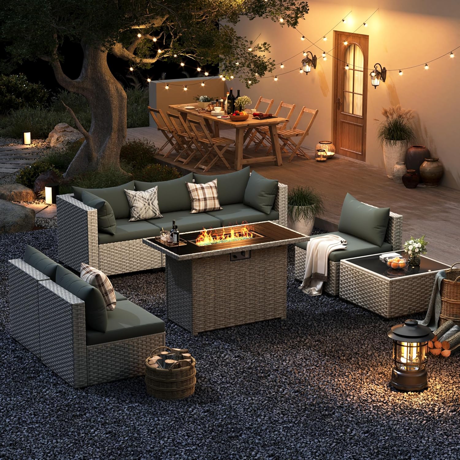 8-Seat Outdoor Sectional Sofa  - Outdoor Furniture Green 리뷰 및 가격