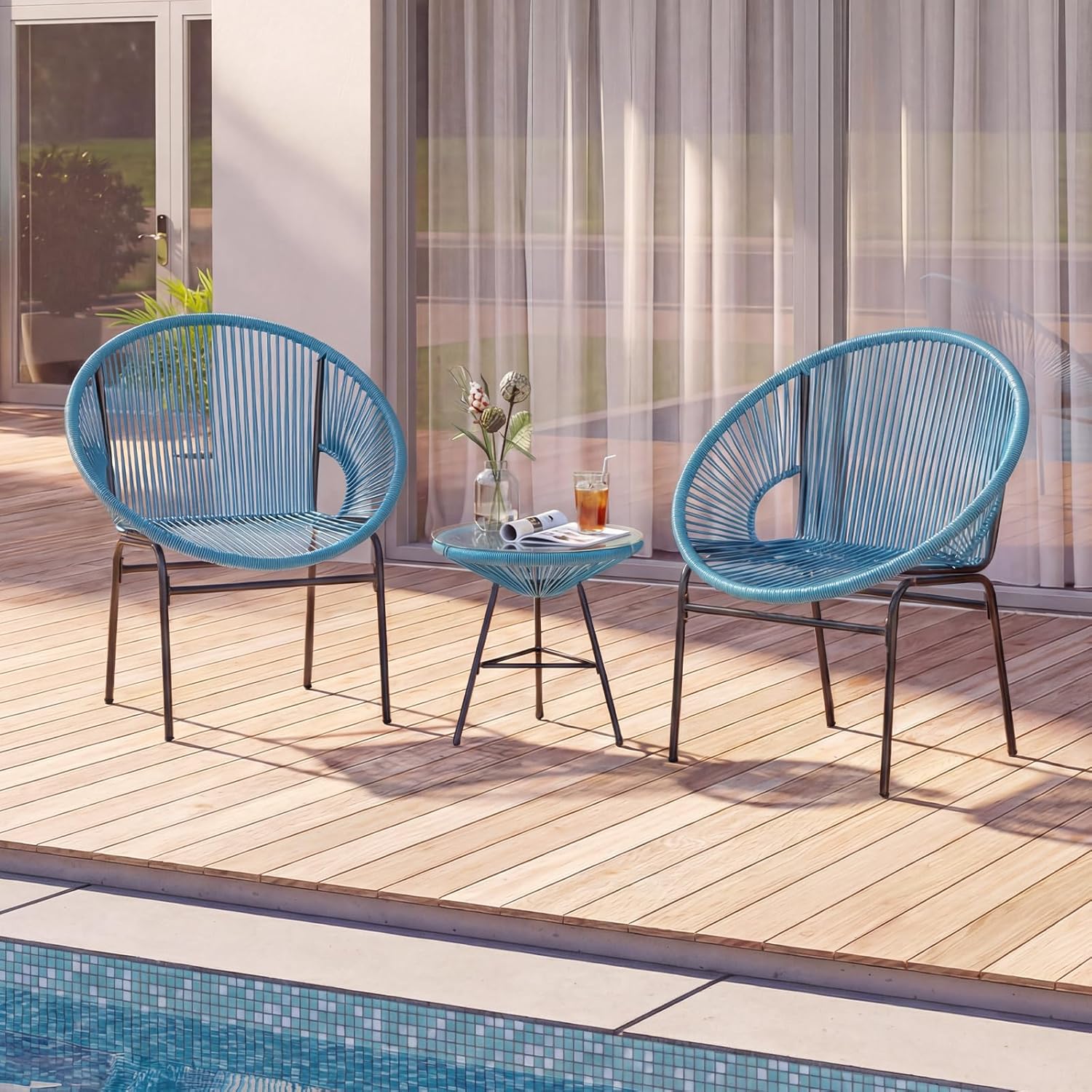 3 Piece Outdoor Patio Furnitur - Outdoor Furniture Metal Chairs 리뷰 및 가격