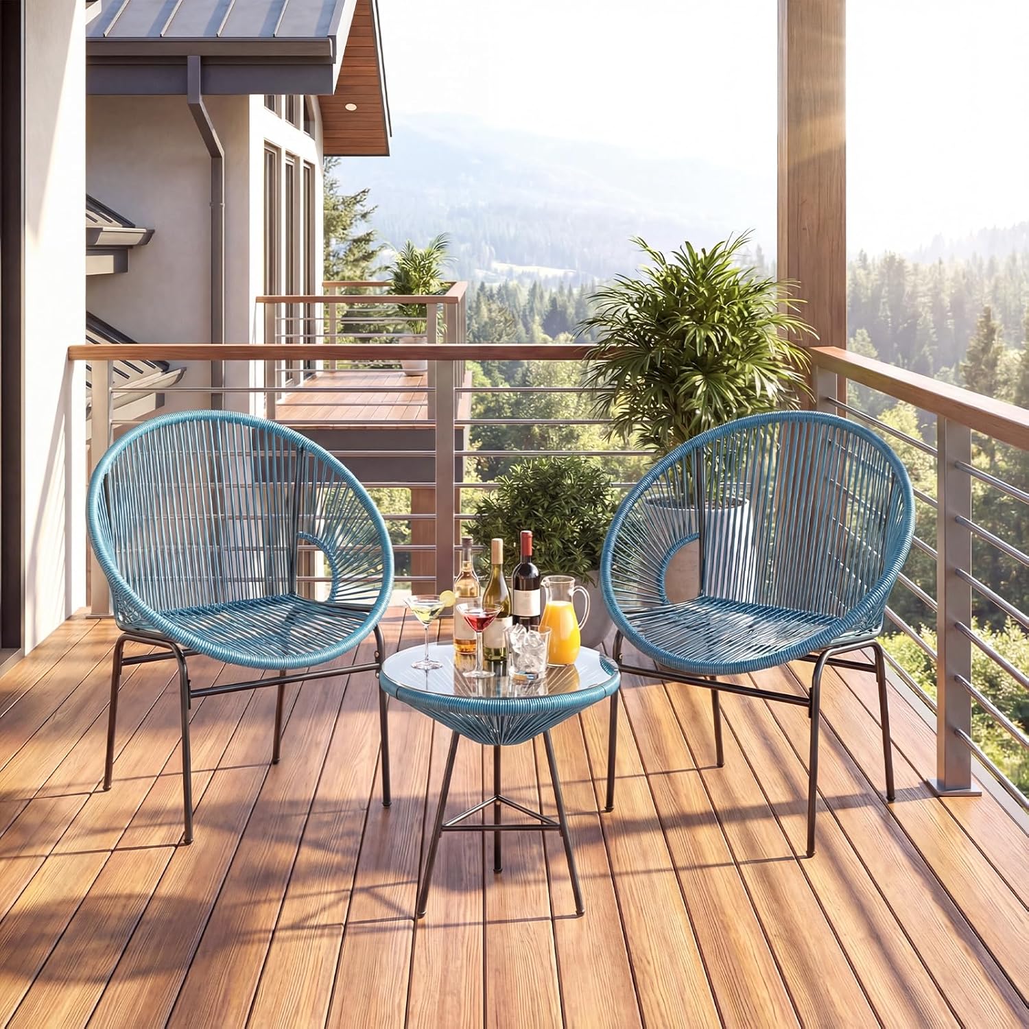 3 Piece Outdoor Patio Furnitur - Outdoor Furniture Metal Chairs 리뷰 및 가격
