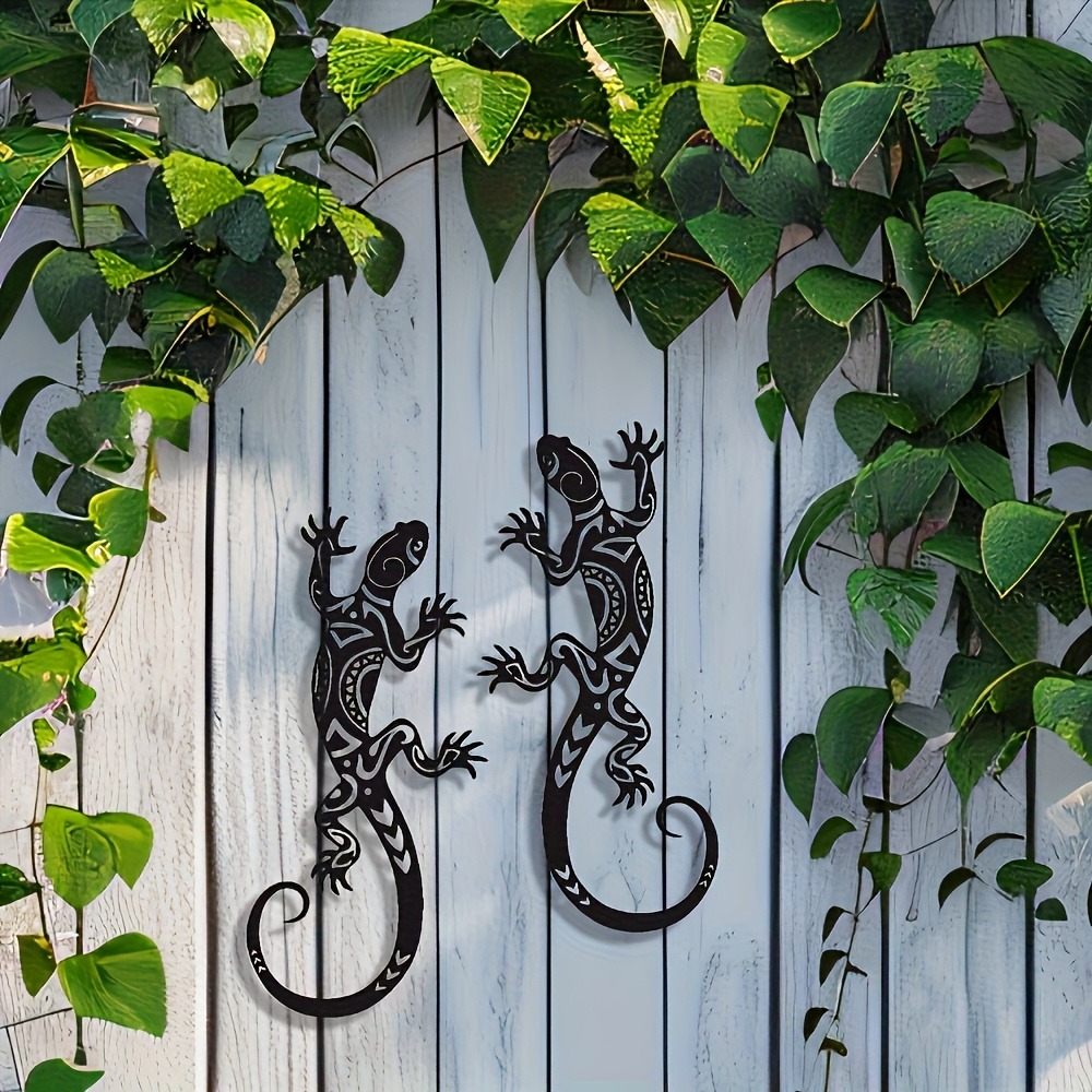 2Pcs Wrought Iron Gecko Wall A - Outdoor Furniture Decor 리뷰 및 가격