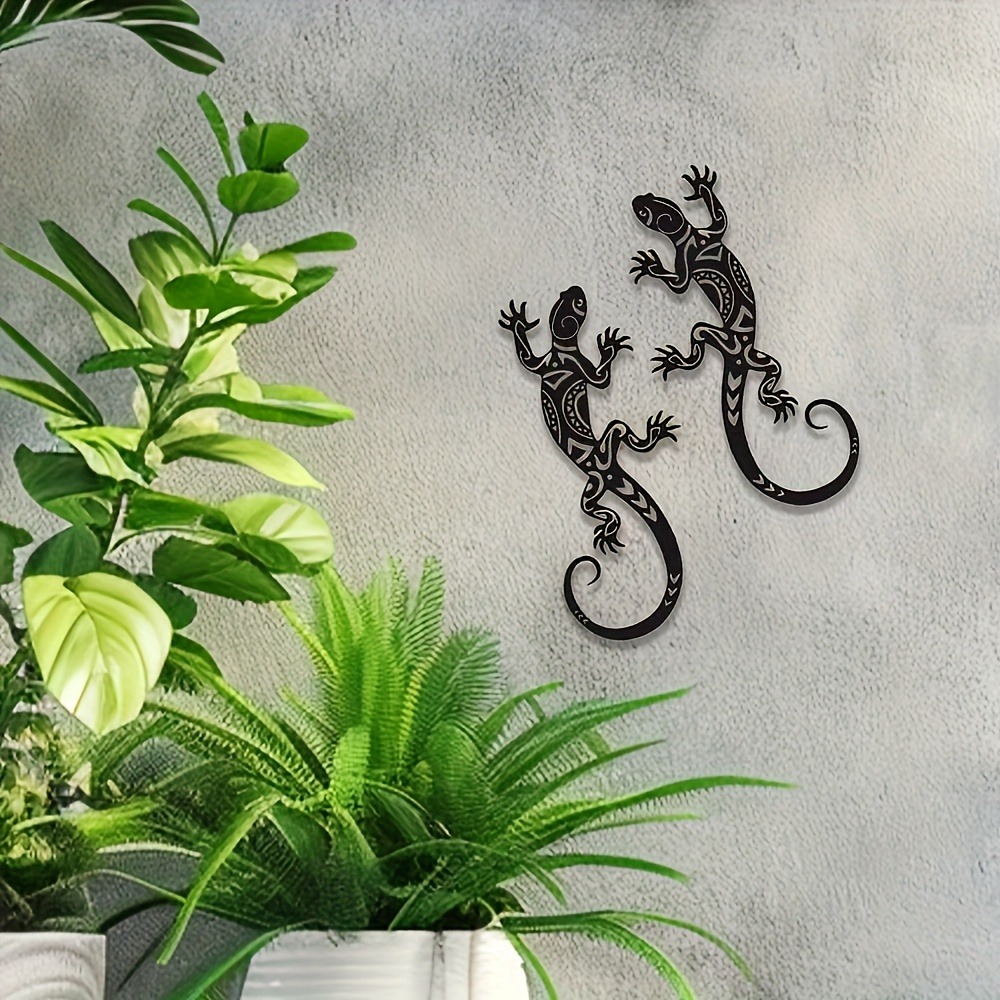 2Pcs Wrought Iron Gecko Wall A - Outdoor Furniture Decor 리뷰 및 가격