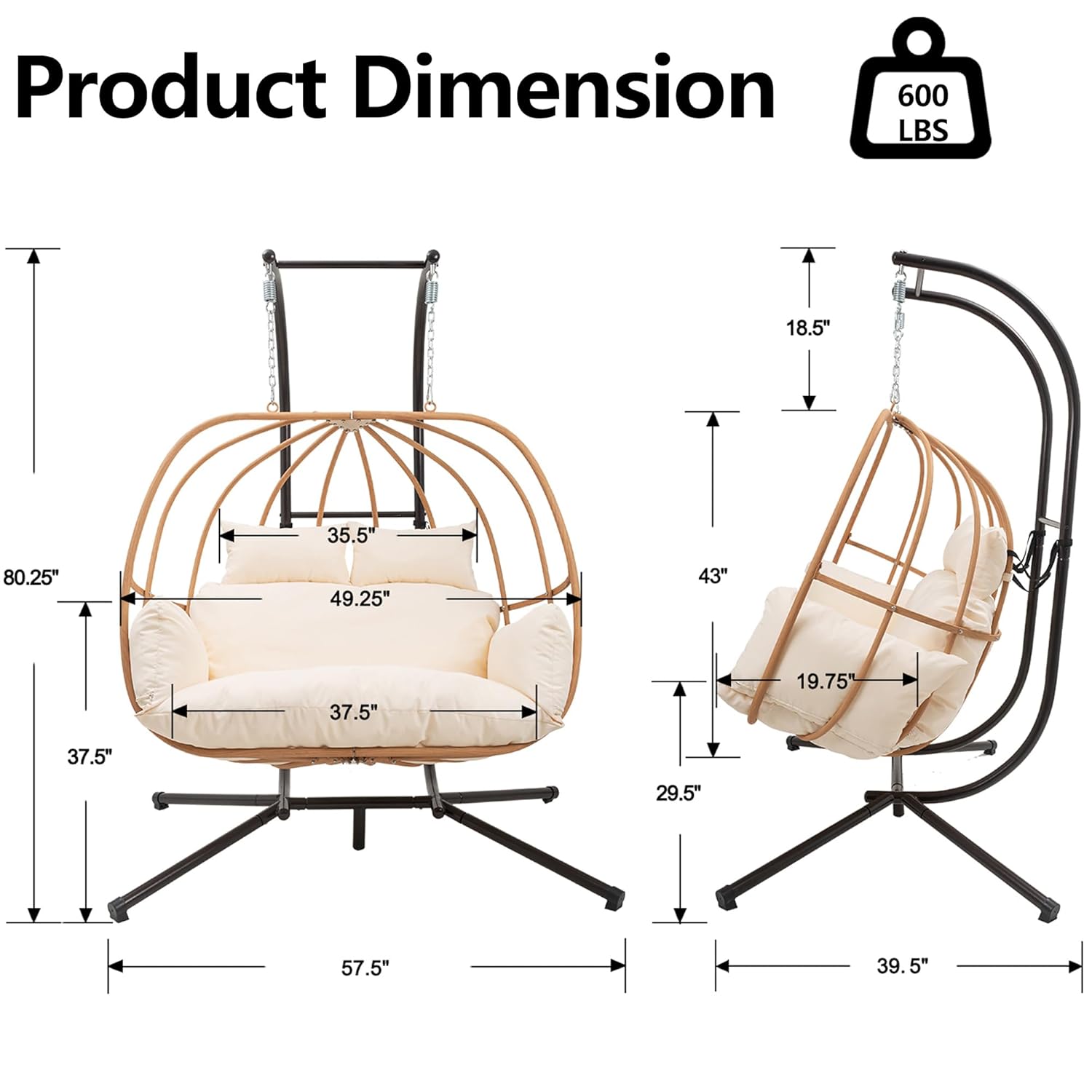 2 Person All Weather Egg Chair - Outdoor Furniture Loveseat 리뷰 및 가격