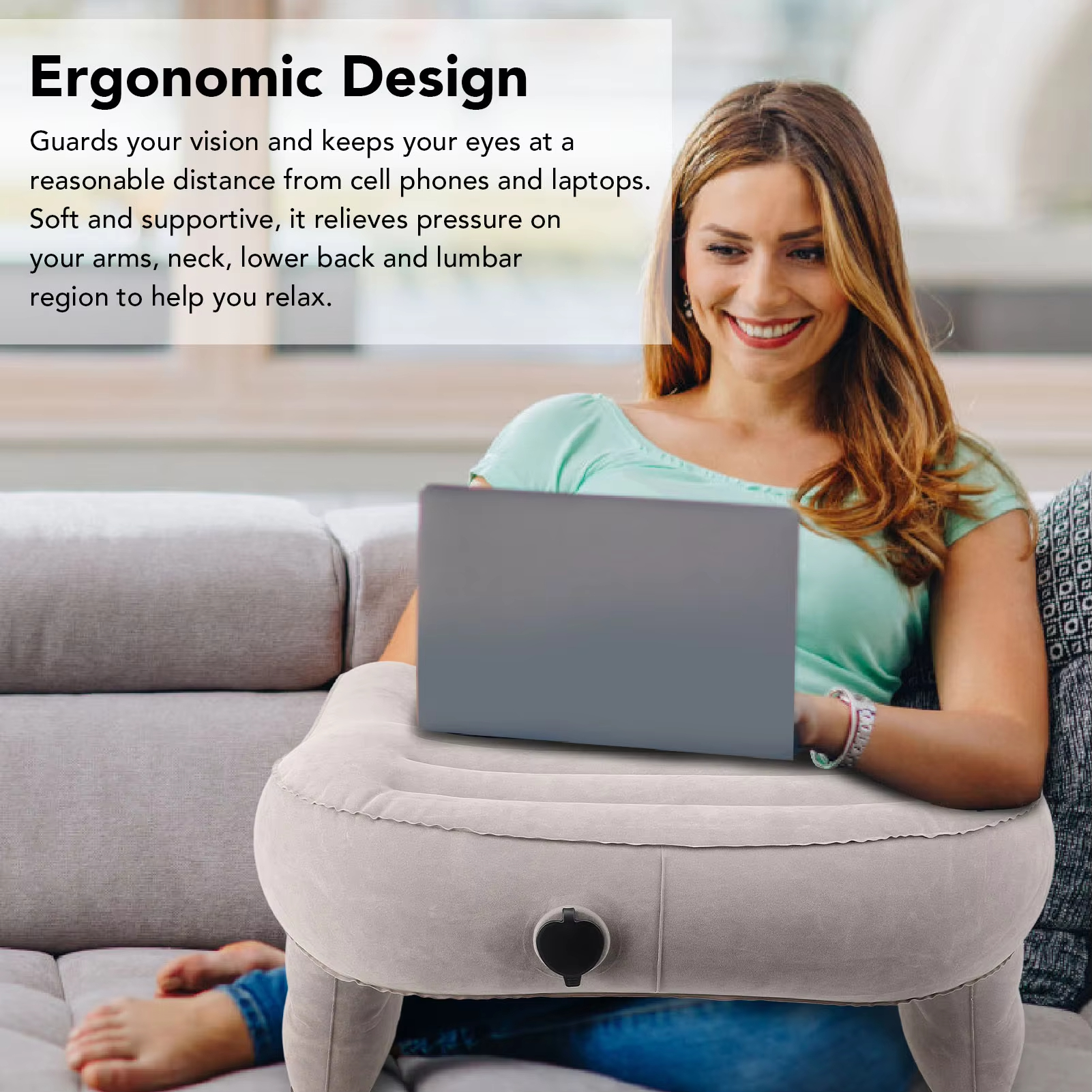 Inflatable Lap Desk Pillow Inf - Outdoor Furniture Cushion 리뷰 및 가격