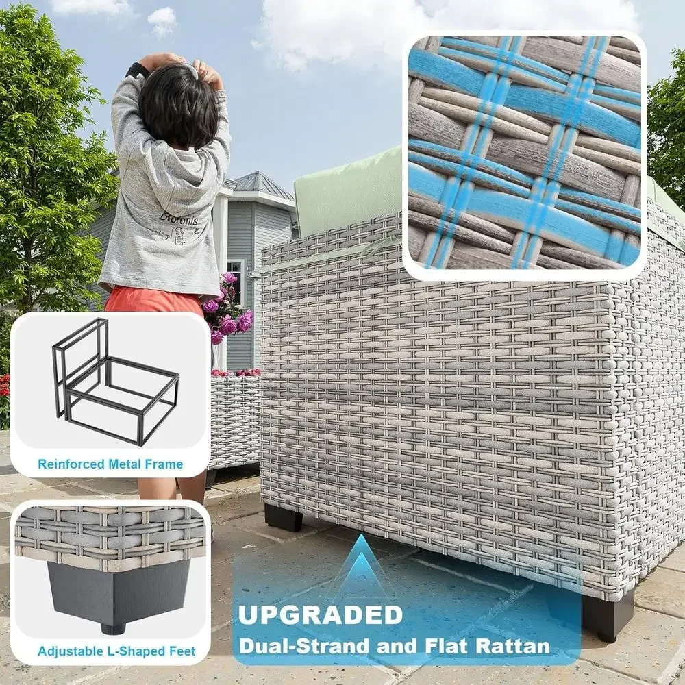 9-Piece Outdoor Sectional Pati - Outdoor Furniture Green 리뷰 및 가격