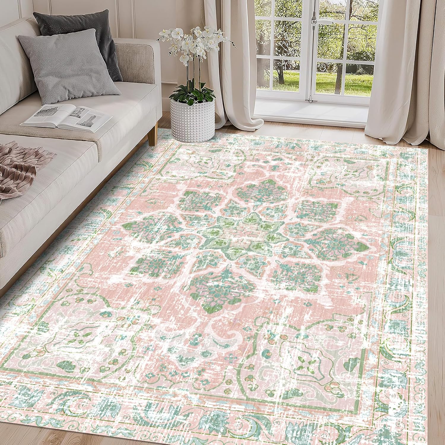 Bohemian Retro Pink Green Flor - Outdoor Furniture Green 리뷰 및 가격