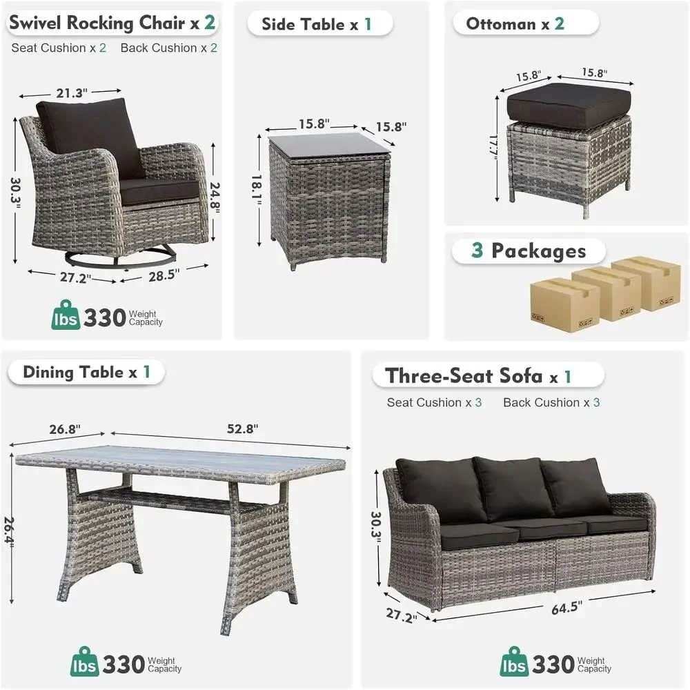 7-Piece Outdoor Patio Furnitur - Outdoor Furniture Dining Set 리뷰 및 가격