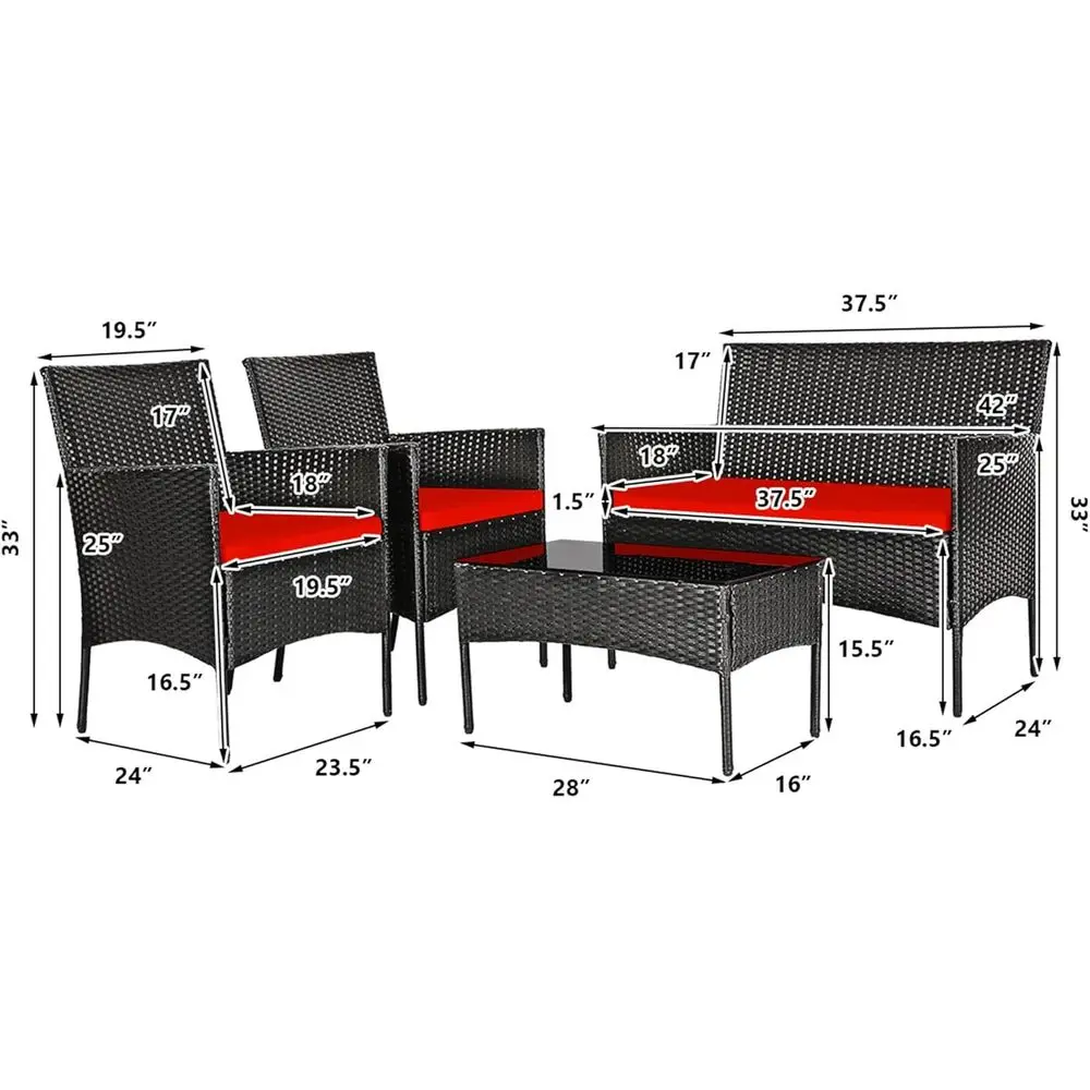 8-Piece Rattan Outdoor Furnitu - Outdoor Furniture Loveseat 리뷰 및 가격