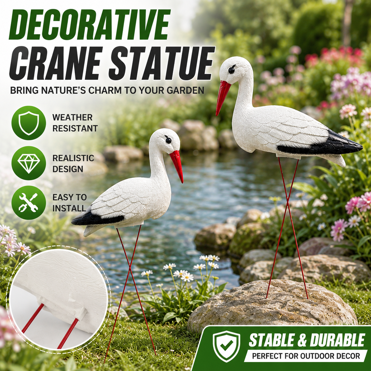 White Stork Yard Decoration St - Outdoor Furniture Decor 리뷰 및 가격