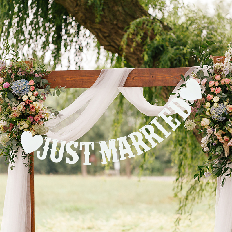 White Just Married Paper Garla - Outdoor Furniture Vintage 리뷰 및 가격
